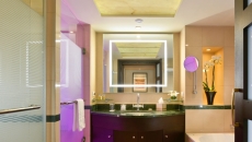 Mirror with hidden illumination and Shower Doors with Strips located in Family Room